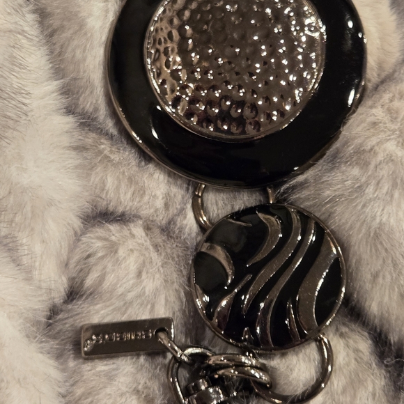 Chico’s Black Silver Tone Disc Chain Belt Adjustable Statement main image 8